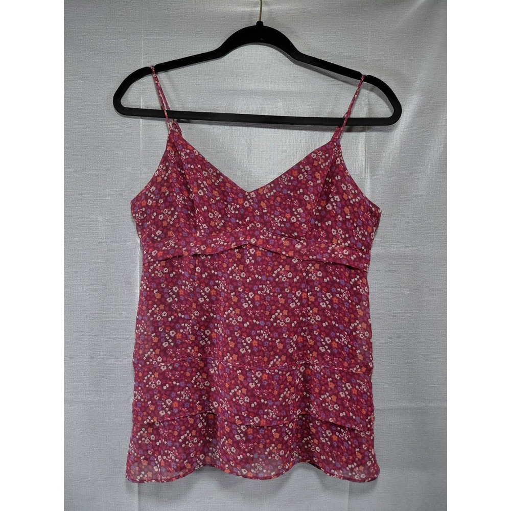American Eagle Floral Babydoll Cami Women's Med Mauve Smocked